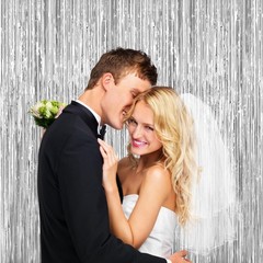 Silver Tinsel Backdrop Foil Fringe Curtains Metallic Door Streamers 2 PCS