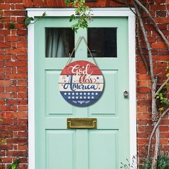 Durable 12″ Round Patriotic Wreath for Memorial Day & 4th of July Celebrations