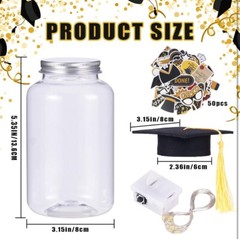 8 Pcs Graduation Jar Decorations with LED Lights. Fast Shipping.