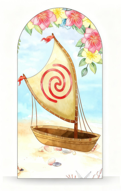 Moana Arch Backdrop Cover Birthday Party Photo Background Supplies