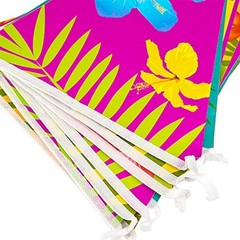 Hawaiian Luau Bunting 2 Pack, Tropical Banner 6m, Beach Decor