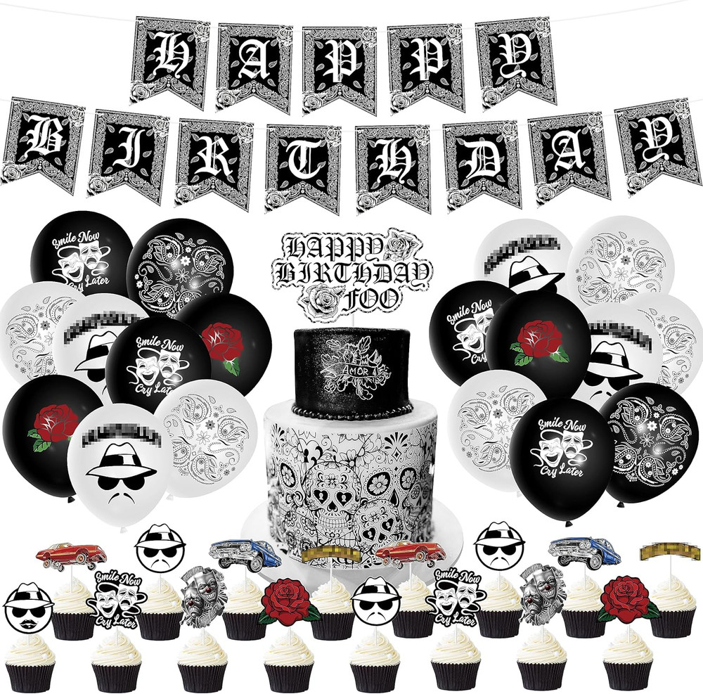 51PCS Cholo Birthday Party Decorations, Early 2000S Party Kit for Teens, Old Sch