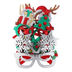 6Pcs Reusable Christmas Glasses Frames Festive Party Eyewear for Decoration