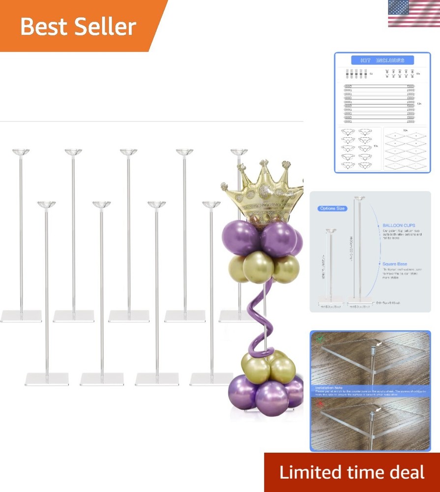 23.6 Inch Height Clear Acrylic Balloon Stand for Table Centerpiece Decoration…