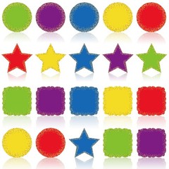 90 Pcs Confetti Cutouts Colored Circle Star Scalloped Paper Cutting Large Ass…