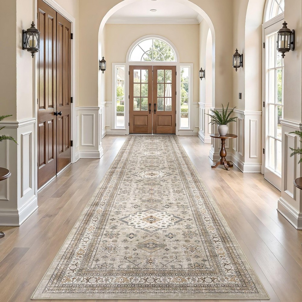 Vintage Hallway Runner Rug 3×12: Large Soft Washable Entryway for Kitchen Lau…