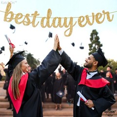 Glitter Best Day Ever Banner – 10 Feet, No DIY | Best Day Ever Sign Grad Banner,