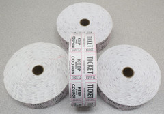 9 Double Stub Roll Raffle Ticket 2000 each – 50/50 Split the Pot – 4 white 5 red