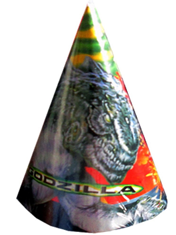 GODZILLA VINTAGE 1998 CONE HATS (8) ~ Rare Happy Birthday Party