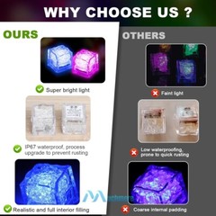 Liquid Activated LED Ice Cubes for Mojito Cocktails Drinks Multi-Color Changing