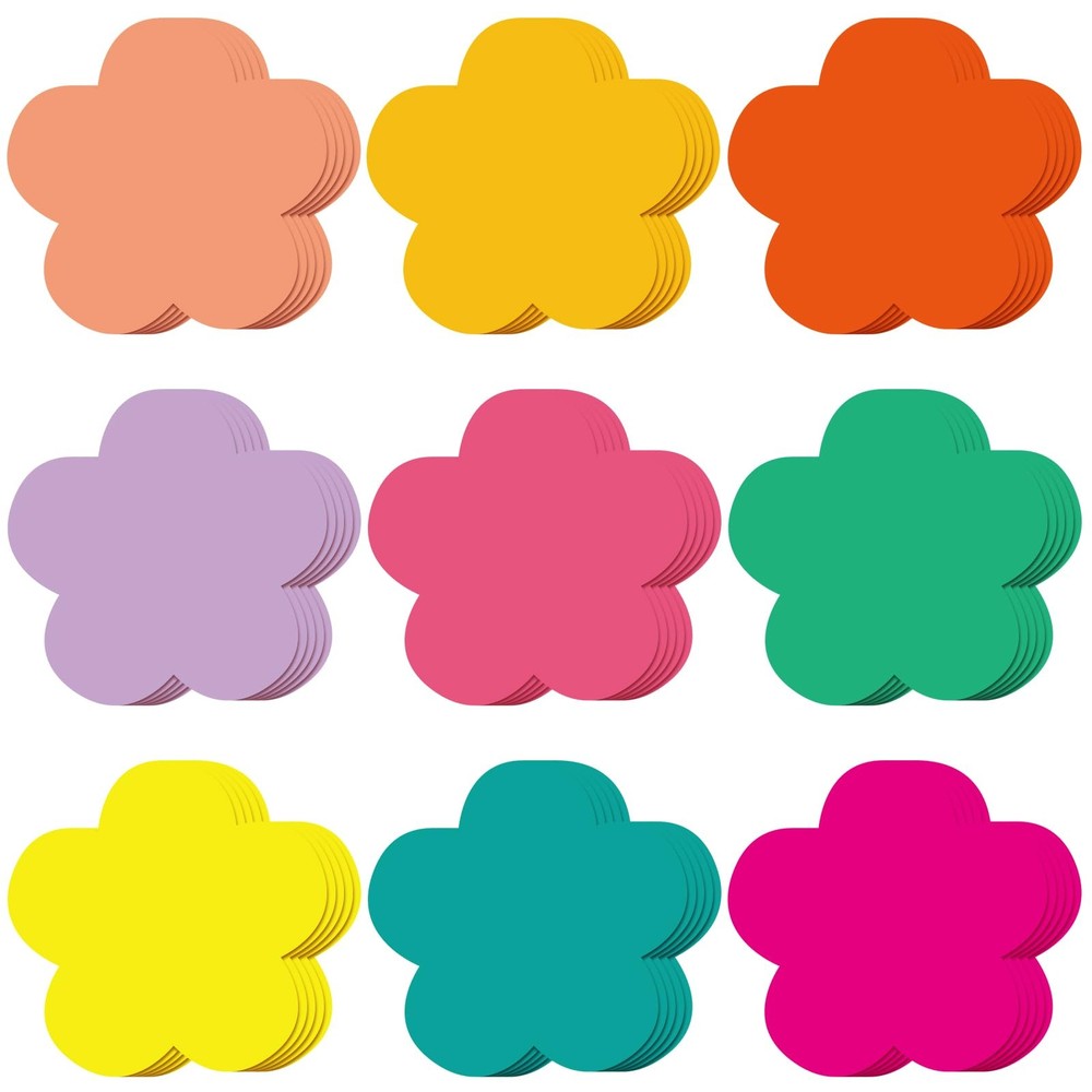 108 PCS Colorful 5.5 Inch Flower Cutouts Paper Spring Summer Board Decor