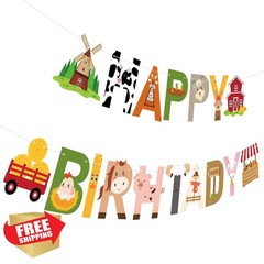 Hxezoc Farm Happy Birthday Banner