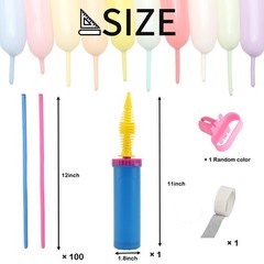 100 Pcs Long Balloons for Balloon Animals with 1 Hand Balloon Pump,Magic Long…