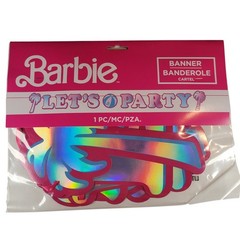 Barbie Let’s Go Party Banner – 12 Ft Holographic Hanging Decoration Birthday