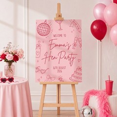 Personalised Hen Party Welcome Sign | Bridal Shower Board, Custom Hen Do Sign