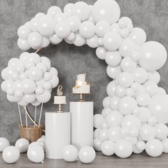 White Balloons 129pcs Different Sizes 18 12 10 5 Inch for Garland Arch, Latex…