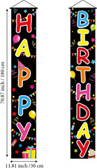 Happy Birthday Banner Colorful Polyester Indoor Outdoor Party Decor 11.81X70.87″