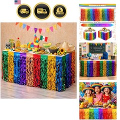 Cinco De Mayo Decorations 2 Pack Fiesta Table Skirts Mexican Theme Party Decor
