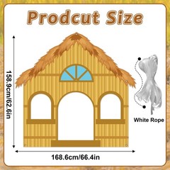 Large Straw House Photo Prop Straw Thatched Hut Shaped Selfie Frame Backdrop …