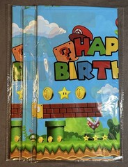 Set of 3 Super Mario Party Tablecloths, Rectangular 84” x 50”