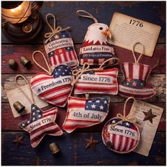 American Flag Eagle Patriotic Hanging Ornaments