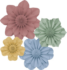 Cottage Charm Paper Flowers Premade Decorations for Party Photo Backdrops, Class