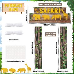 3pcs Jungle Themed Party Door Hanging Banner Wild Animal Birthday Decorations…