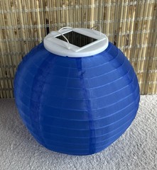 Red, White & Blue LED Vinyl Lanterns, Chinese / Japanese Hanging Paper Good Cond