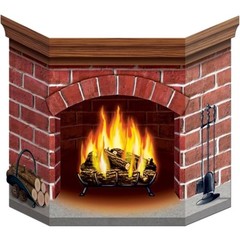 Brick Fireplace Stand-Up 1 Count Decorative Party Accessory