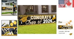 Giant Congrats Grad Banner 9.8ft for Class of 2026 – Perfect for Parties