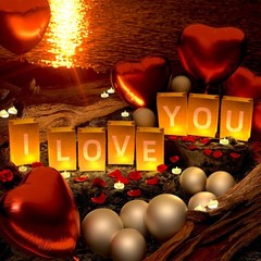 Peledic I Love You Light Up Letters, with Tea Lights Candles, Rose Petals, Pe…
