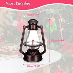 Dollhouse Micro Lantern, 4.33″ Height, Plastic Mini Kerosene Lamp Copper, 1pcs
