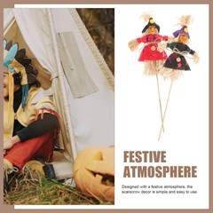 4 Pcs mini scarecrow on a stick Garden Portable Outdoor Scarecrow Decors Garden