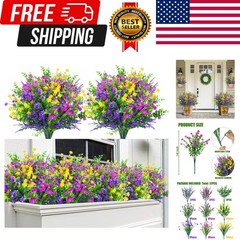 Sggvecsy Artificial Flowers for Outdoors 12 Bundles UV 12 Bundles, Mix