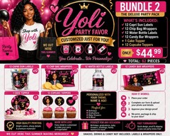 Personalized Party Favor Bundle 2 | 62 Pc Birthday Party Decorations