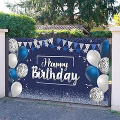 Elegant Glitter Birthday Backdrop Banner for Men & Women – Large 72.8»x43.3»