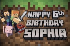 Minecraft Banner birthday party