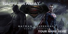 Birthday banner Personalized 4ft x 2 ft Batman Vs Superman, DC