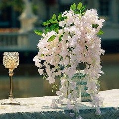 12 Pack Wisteria Flower Vines Garland, 3.75 Feet Artificial Flower Strings, Fake