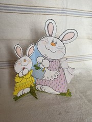 Vintage Hallmark Easter Bunny Table Top Honeycomb Decor Painted Easter Egg