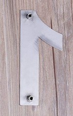 QT Modern House Number – LARGE 8 Inch – Brushed Stainless Steel (Number 1 One…
