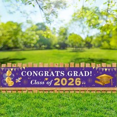 2026 Graduation Decorations Congrats Grad Class of 2026 Purple and Gold