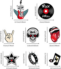 30pc Rock and Roll Retro Hanging Swirl Decorations 50s 60s Party Ceiling