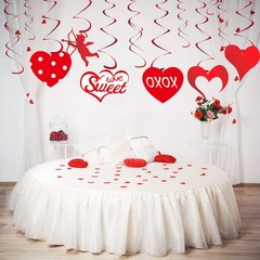 30 PCS Valentine Hanging Swirl Decoration Kit Foil Ceiling Decor Wedding Party
