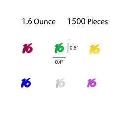 Number 16 Confetti Multicolor Birthday Anniversary Party Decoration Supplies