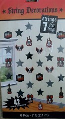 ROCK & ROLL Hanging Skulls, Flames, Stars & Guitars – 7ft long