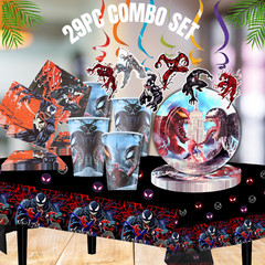 VENOM Tableware party supplies decoration balloons theme birthday cupcake topper