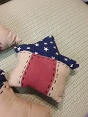 3 different partiot quitled stars great for July decorations and year round