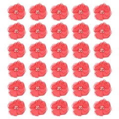 30Pcs 2″Chiffon Flower with Rhinestone Pearl Sewing Fabric Flower,Watermelon Red