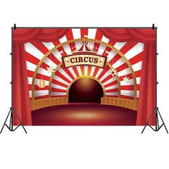 Circus Backdrop Red Curtain Carnival Kids Birthday Party Photo Background Banner
